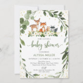 Invitation Baby shower forestier Végétation Forêt Animaux (Devant)