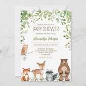 Invitation Baby shower forestier verdoyant (Devant)