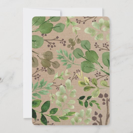 Invitation Baby shower forestier vert forêt d'invitation (Dos)