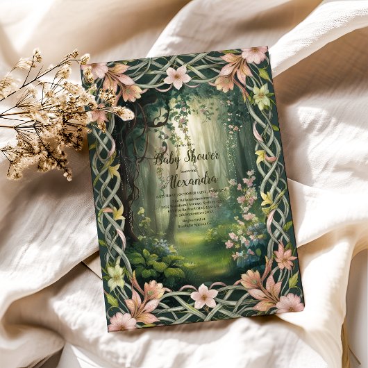 Invitation Baby shower forestier Whimsical