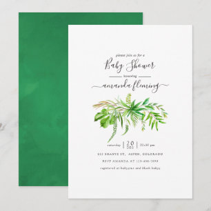 Invitation Baby Shower Forestière Aquarelle