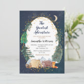 Invitation Baby shower Forêt Aventure (Debout devant)