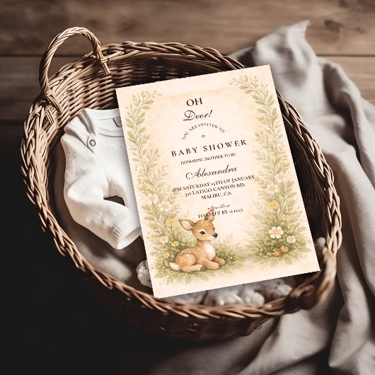 Invitation Baby-Shower Forêt Boisée