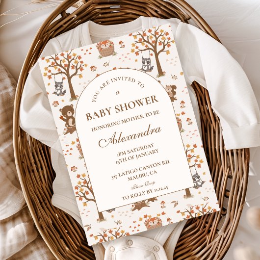 Invitation Baby Shower Forêt d'Automne