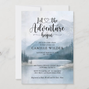 Invitation Baby Shower Forêt de Montagne Brumeuse