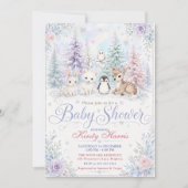 Invitation Baby-Shower Forêt d'Hiver (Devant)