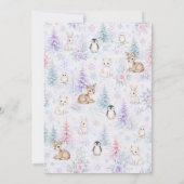 Invitation Baby-Shower Forêt d'Hiver (Dos)