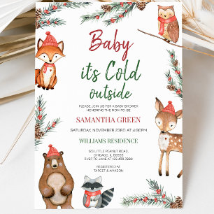 Invitation Baby Shower Forêt d'Hiver