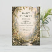 Invitation Baby-Shower Forêt Enchantée (Debout devant)