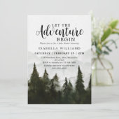 Invitation Baby shower Forêt Misty Adventure (Debout devant)
