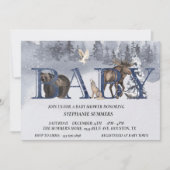 Invitation Baby Shower Forêt Ourson Hiver Aquarelle (Devant)