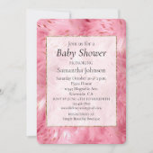 Invitation Baby shower fourrure rose (Devant)