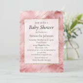 Invitation Baby shower fourrure rose Faux (Debout devant)