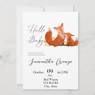 Invitation baby shower Fox