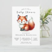 Invitation Baby shower Fox de Little Forest Explorer (Debout devant)