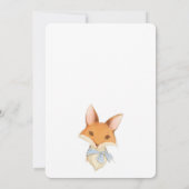 Invitation Baby shower Fox mignon Neutre genre (Dos)