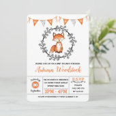 Invitation Baby shower Fox mignonne / Forêt Woodland moderne (Debout devant)