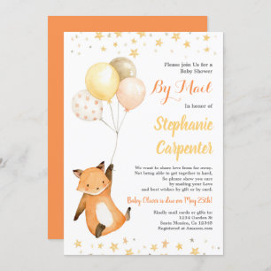 Invitation Baby shower Fox par courrier
