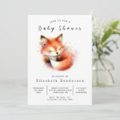 Invitation Baby shower Fox simple et mignon (Debout devant)