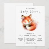 Invitation Baby shower Fox simple et mignon (Devant / Derrière)