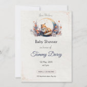 Invitation Baby shower Fox - Thème Woodland (Devant)