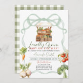 Invitation Baby shower frais à croissance locale Bow (Devant / Derrière)