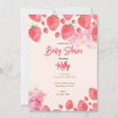 Invitation Baby shower fraise (Devant)