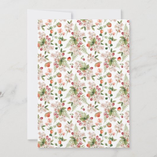 Invitation Baby shower fraise (Dos)