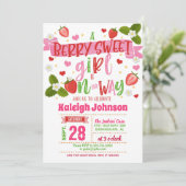 Invitation Baby shower fraise (Debout devant)