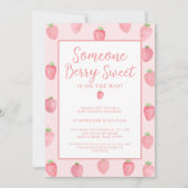 Invitation Baby Shower Fraise (Devant)