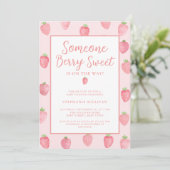 Invitation Baby Shower Fraise (Debout devant)