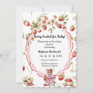 Invitation Baby shower fraise
