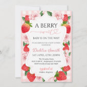 Invitation Baby shower fraise (Devant)