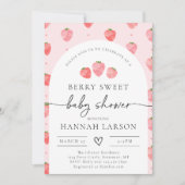 Invitation Baby shower fraise (Devant)