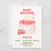 Invitation Baby shower fraise (Devant)