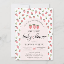 Invitation Baby shower fraise