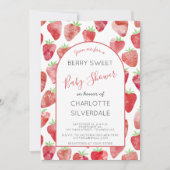 Invitation Baby shower fraise (Devant)