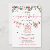 Invitation Baby shower fraise (Devant)