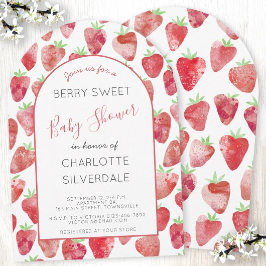 Invitation Baby shower fraise