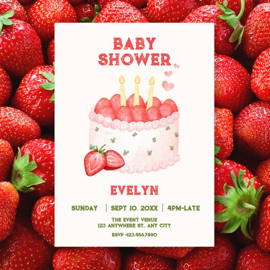 Invitation Baby shower fraise