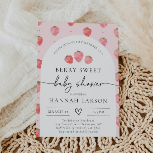 Invitation Baby shower fraise