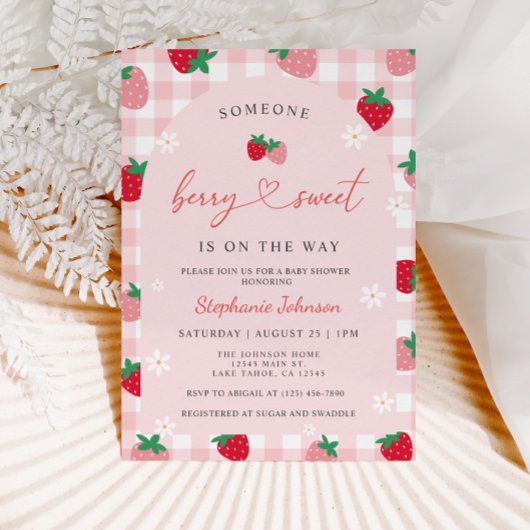 Invitation Baby shower fraise