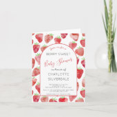 Invitation Baby shower fraise (Devant)