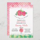 invitation baby shower fraise (Devant / Derrière)