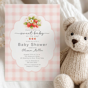 Invitation Baby Shower Fraise aux Fruits Rouges Douceur