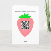 Invitation Baby shower fraise bébé fille QR Code personnalisé (Dos)