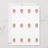 Invitation Baby shower fraise bébé fille rose blanc mignonne (Dos)