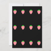 Invitation Baby shower fraise bébé fille rose noir 2024 (Dos)