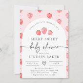 Invitation Baby shower fraise | Berry Baby (Devant)