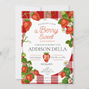 Invitation Baby shower fraise Berry Baby